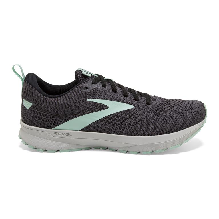 Brooks REVEL 5 Performance Road Running Shoes Womens Online - Ebony/Grey/Black/Yucca/PaleTurquoise (